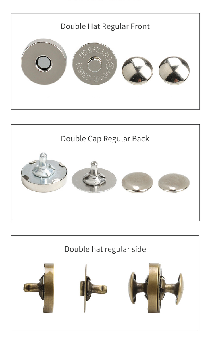 Magnet Closure- Rivet or Feet - 14mm or 18mm – Hand and Sew Leather