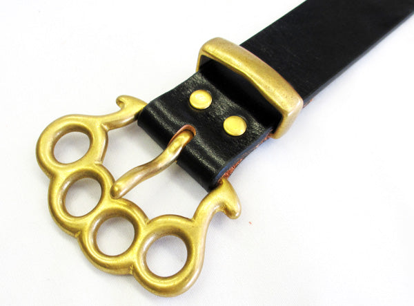 Solid Brass Knuckles Belt Buckle (1.5) – Hand and Sew Leather