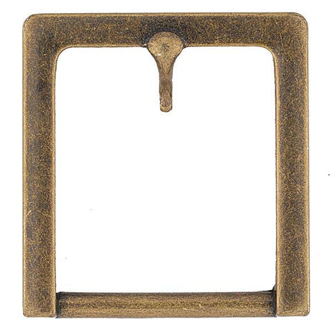 Square Prong Antique Solid Brass Buckle (1.25")