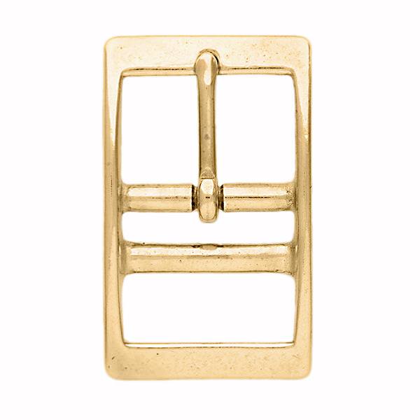 Square Double Bar Buckle- Solid Brass, Nickel