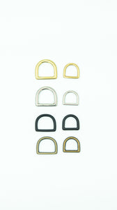 D-Ring Solid Brass 2/pk - Brass, Nickel, Black, Antique Brass