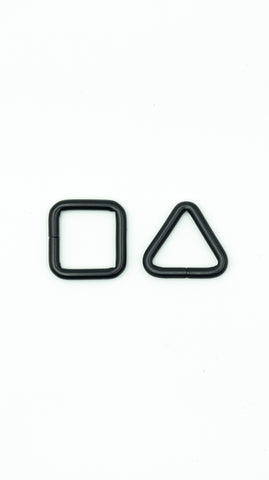 1in Matte Black Rectangle or Triangle (2/pk)