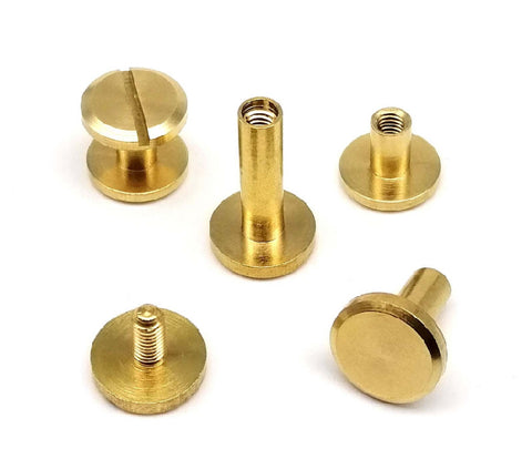Solid Brass Chicago Screw (2pc or 50pc) - 4mm-20mm