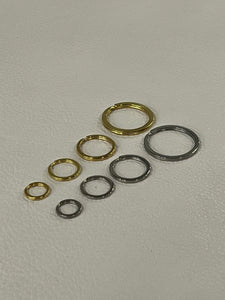 Flat Key rings - Solid Brass + Stainless Steel (10pk)